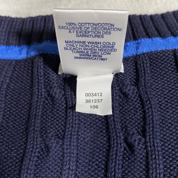 Old Navy Perfect Fit Cable-Knit Sweater V-Neck Blue Preppy Career Women's Sz M - Picture 5 of 8